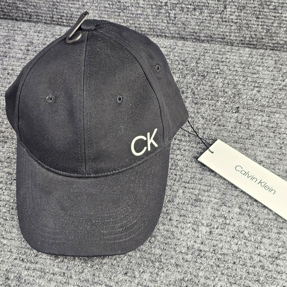 Calvin Klein Hat Mens One Size Black Baseball Cap CK Logo Cotton Lined